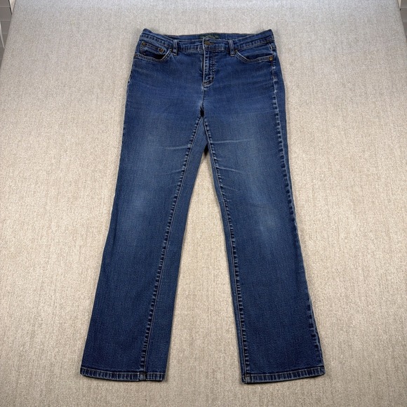 Lauren Ralph Lauren Denim - Lauren Ralph Lauren Jeans Womens 10 Blue Straight Leg Logo Preppy Medium Wash